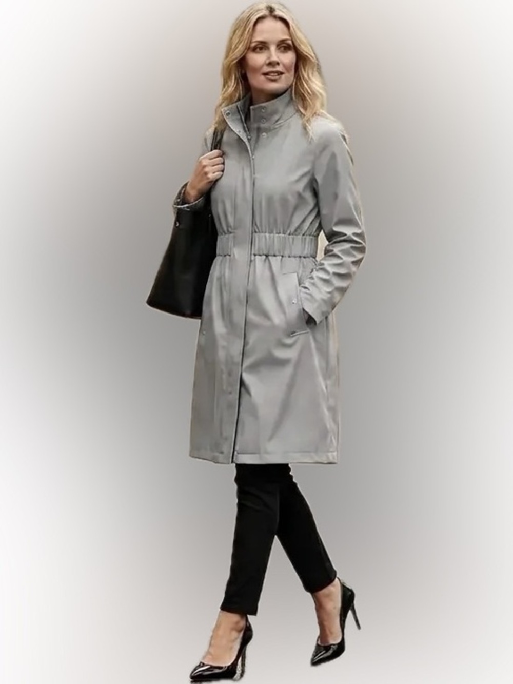 Eileen Fisher Y2K Trench coat  Windbreaker XL Cotton Nylon Spring Fall Classic
